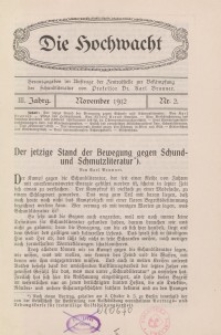 Die Hochwacht : Monatsschrift zur Pflege der geistigen und sittlichen Volksgesundheit, 3. Jg., 1912, H. 2.
