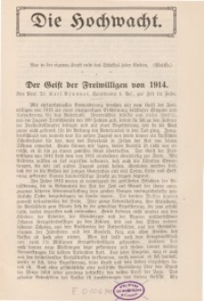 Die Hochwacht : Monatsschrift zur Pflege der geistigen und sittlichen Volksgesundheit, 5. Jg., 1914, H. 3.