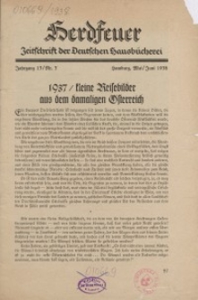 Herdfeuer : Zeitschrift der Deutschen Hausbücherei, 13. Jahrg., 1938, Nr 3