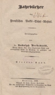 Jahrbücher des preußischen Volks-Schul-Wesens, Bd. 4