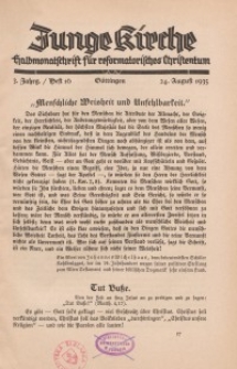 Junge Kirche, 1935/ Heft 16