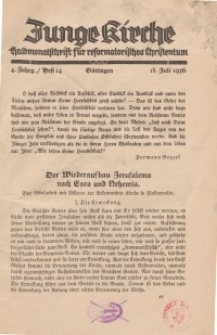 Junge Kirche, 1936/ Heft 14