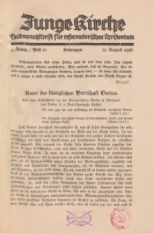 Junge Kirche, 1936/ Heft 16