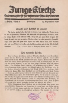 Junge Kirche, 1936/ Heft 18