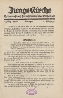 Junge Kirche, 1937/ Heft 6
