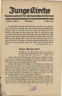 Junge Kirche, 1937, Heft 10