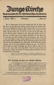 Junge Kirche, 1937/ Heft 13