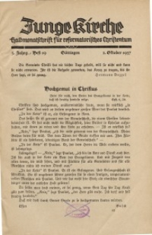 Junge Kirche, 1937/ Heft 19