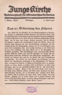 Junge Kirche, 1939/ Heft 8