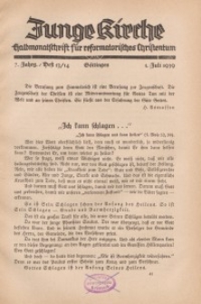 Junge Kirche, 1939/ Heft 13/14