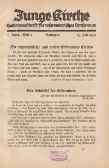 Junge Kirche, 1939/ Heft 15
