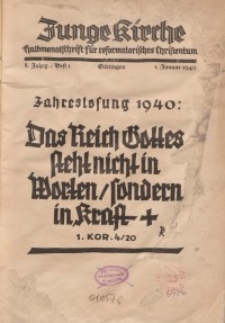 Junge Kirche, 1940/ Heft 1
