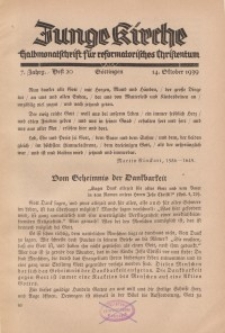 Junge Kirche, 1939/ Heft 20