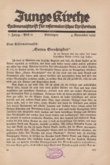 Junge Kirche, 1939/ Heft 21