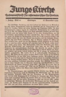 Junge Kirche, 1939/ Heft 22