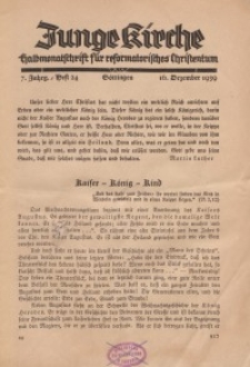 Junge Kirche, 1939/ Heft 24