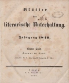 Blätter für literarische Unterhaltung, 1849, Bd. 1.