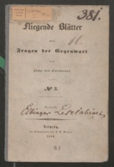 Fliegende Blätter über Fragen der Gegenwart, 1846, nr 3