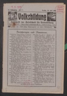 Volksbildung : Zeitschrift der Gesellschaft für Volksbildung, Jg. 55. 1925, H. 7