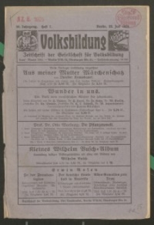 Volksbildung : Zeitschrift der Gesellschaft für Volksbildung, Jg. 56. 1926, H. 7
