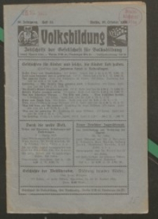 Volksbildung : Zeitschrift der Gesellschaft für Volksbildung, Jg. 56. 1926, H. 10