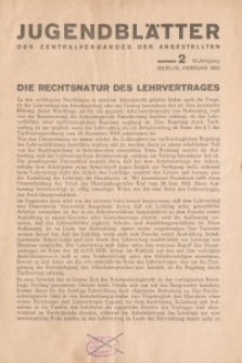Jugend-Blätter des Zentralverbandes der Angestellten, 10. Jahrgang, 1929, H. 2 (Februar).