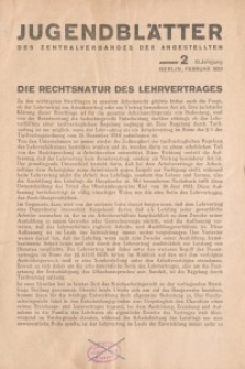 Jugend-Blätter des Zentralverbandes der Angestellten, 10. Jahrgang, 1929, H. 2 (Februar).