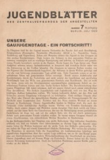 Jugend-Blätter des Zentralverbandes der Angestellten, 10. Jahrgang, 1929, H. 7 (Juli).