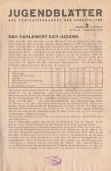 Jugend-Blätter des Zentralverbandes der Angestellten, 11. Jahrgang, 1930, H. 2 (Februar).