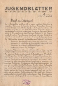 Jugend-Blätter des Zentralverbandes der Angestellten, 11. Jahrgang, 1930, H. 6 (Juni).