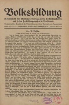 Volksbildung : Zeitschrift der Gesellschaft für Volksbildung, Jg. 58. 1928, [H. 9]