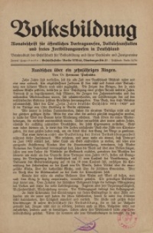 Volksbildung : Zeitschrift der Gesellschaft für Volksbildung, Jg. 58. 1928, [H. 11]