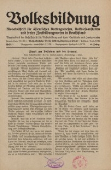 Volksbildung : Zeitschrift der Gesellschaft für Volksbildung, Jg. 60. 1930, [H. 11]