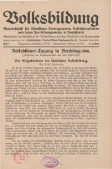 Volksbildung : Zeitschrift der Gesellschaft für Volksbildung, Jg. 61. 1931, [H. 5]