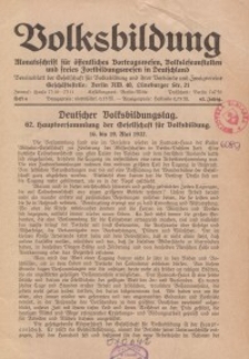 Volksbildung : Zeitschrift der Gesellschaft für Volksbildung, Jg. 62. 1932, [H. 6]