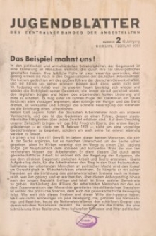 Jugend-Blätter des Zentralverbandes der Angestellten, 12. Jahrgang, 1931, H. 2 (Februar).
