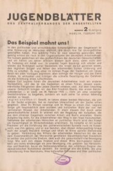 Jugend-Blätter des Zentralverbandes der Angestellten, 12. Jahrgang, 1931, H. 2 (Februar).