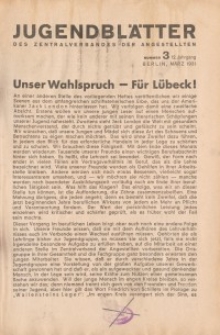 Jugend-Blätter des Zentralverbandes der Angestellten, 12. Jahrgang, 1931, H. 3 (März).