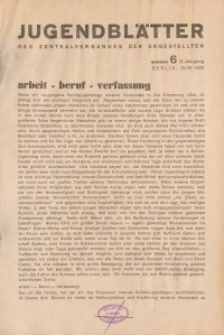 Jugend-Blätter des Zentralverbandes der Angestellten, 12. Jahrgang, 1931, H. 6 (Juni).