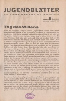 Jugend-Blätter des Zentralverbandes der Angestellten, 12. Jahrgang, 1931, H. 8 (August).