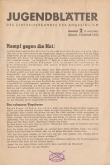 Jugend-Blätter des Zentralverbandes der Angestellten, 13. Jahrgang, 1932, H. 2 (Februar).