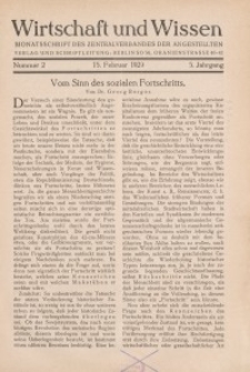 Wirtschaft und Wissen, 1929, H. 2