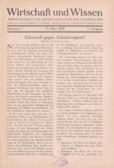 Wirtschaft und Wissen, 1929, H. 3