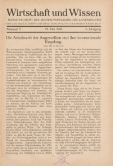 Wirtschaft und Wissen, 1929, H. 5