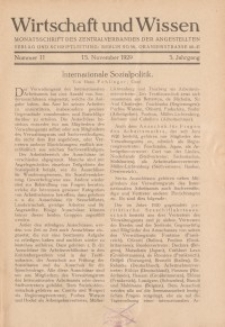 Wirtschaft und Wissen, 1929, H. 11