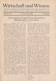 Wirtschaft und Wissen, 1929, H. 12