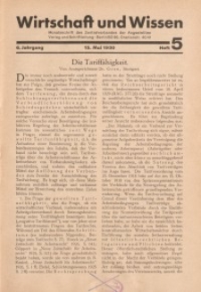 Wirtschaft und Wissen, 1930, H. 5