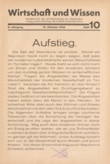 Wirtschaft und Wissen, 1930, H. 10