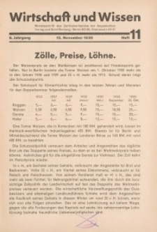 Wirtschaft und Wissen, 1930, H. 11