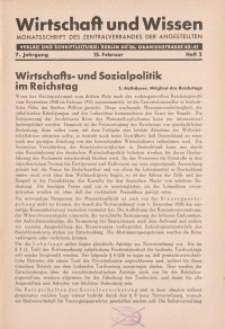 Wirtschaft und Wissen, 1931, H. 2